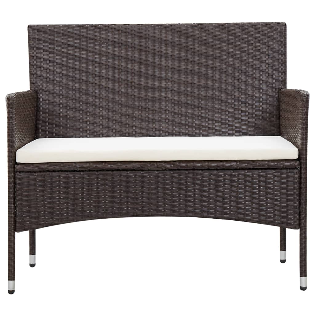 5-delige Loungeset met kussens poly rattan