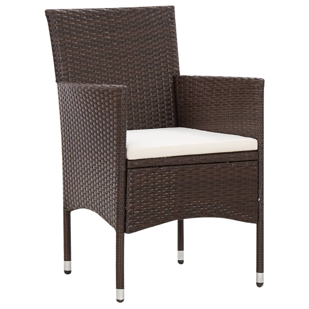 5-delige Loungeset met kussens poly rattan