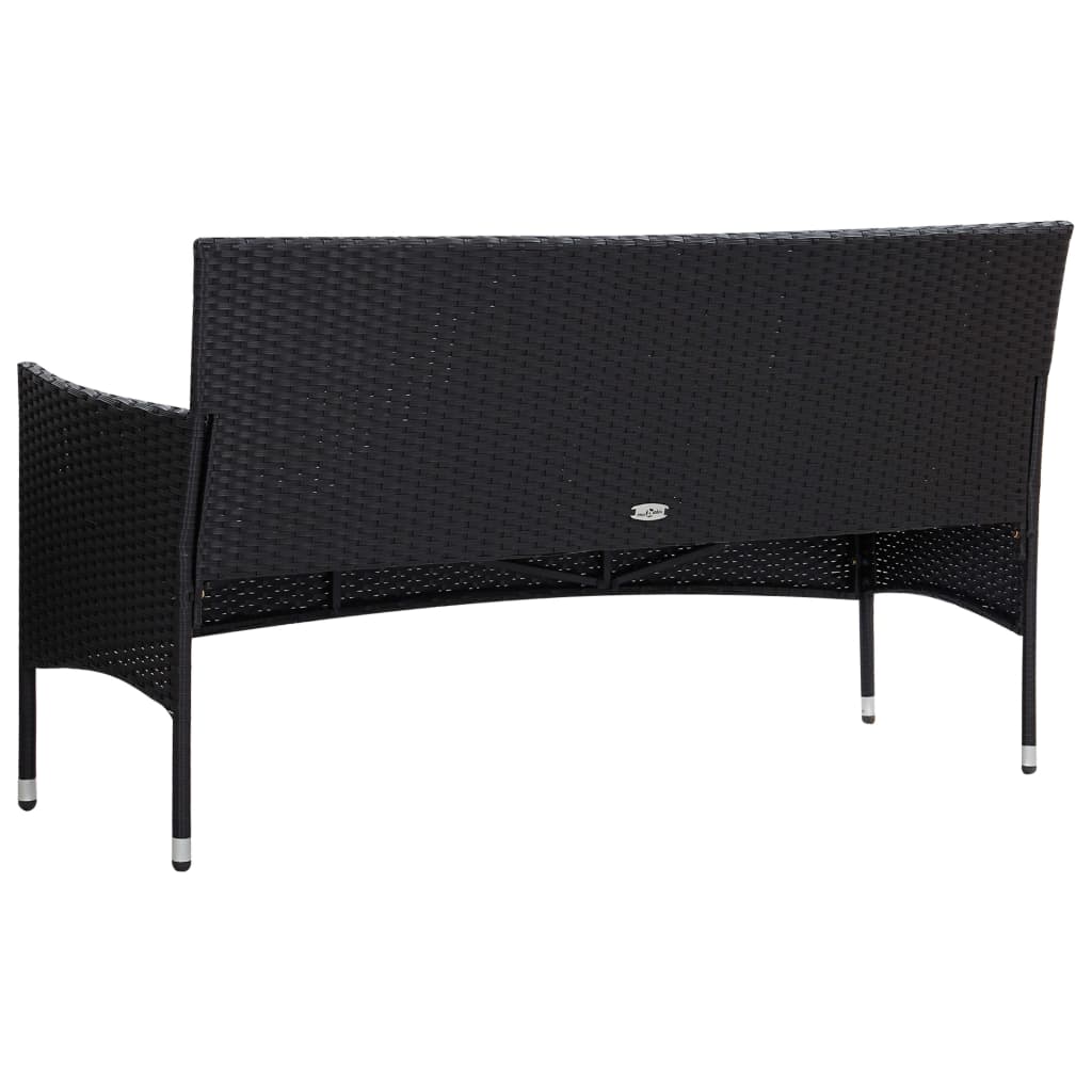 5-delige Loungeset met kussens poly rattan