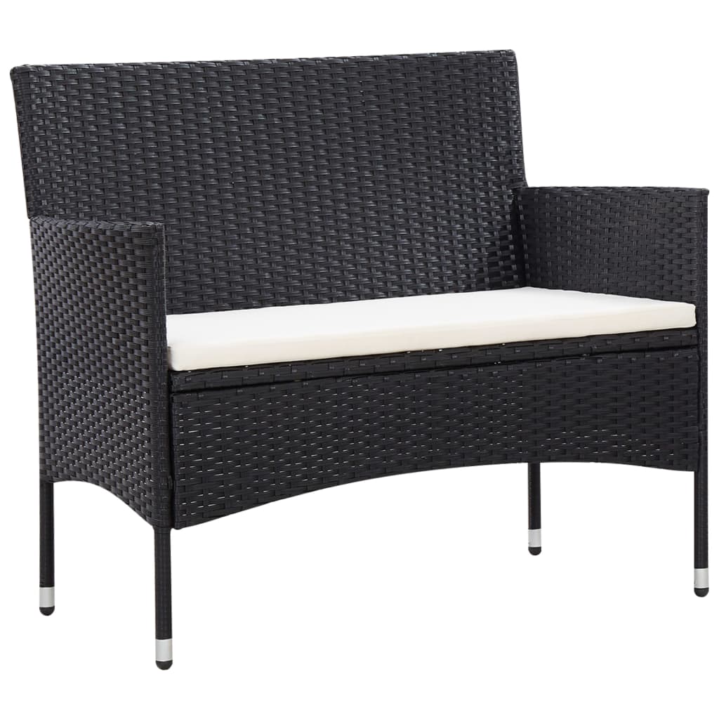 5-delige Loungeset met kussens poly rattan