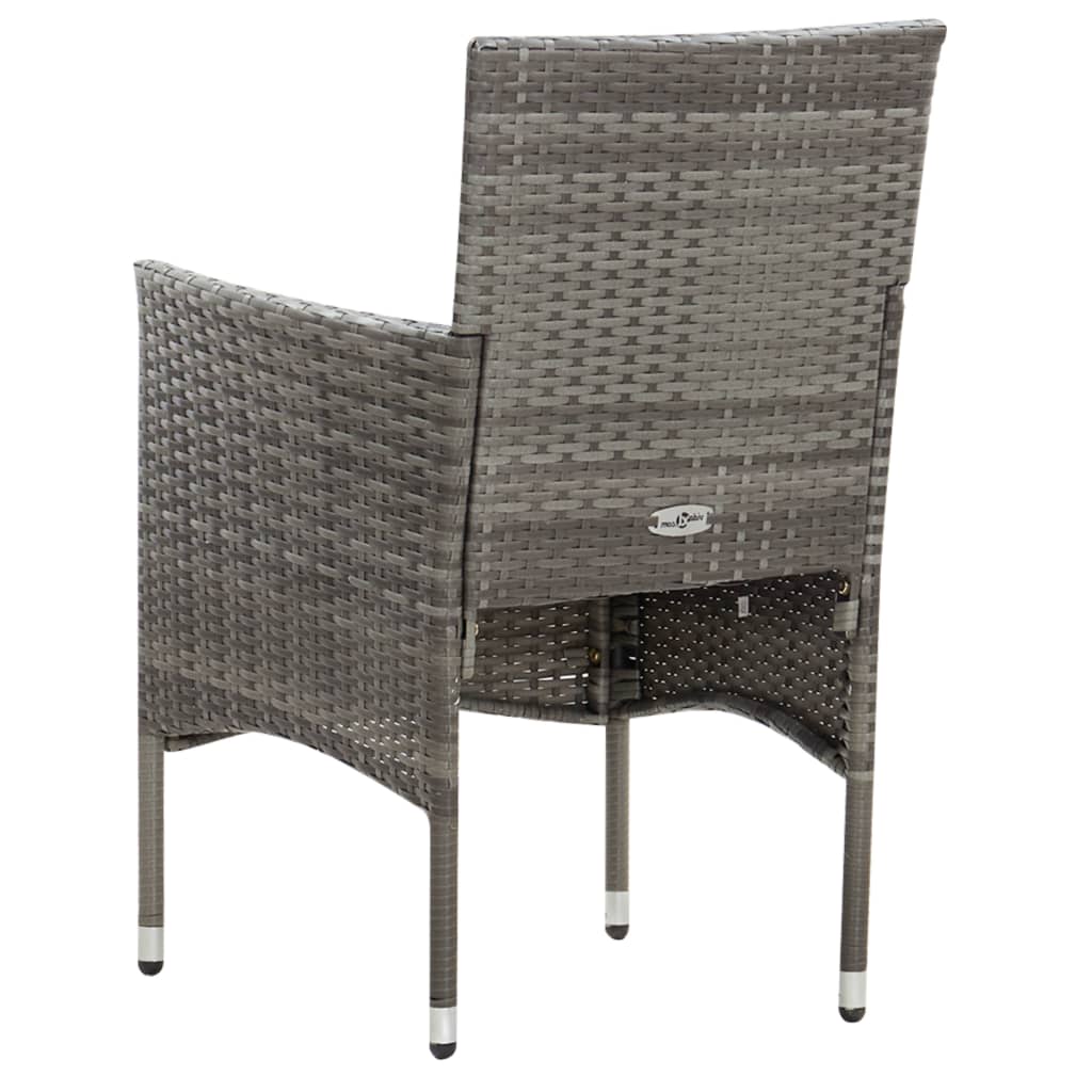 5-delige Loungeset met kussens poly rattan