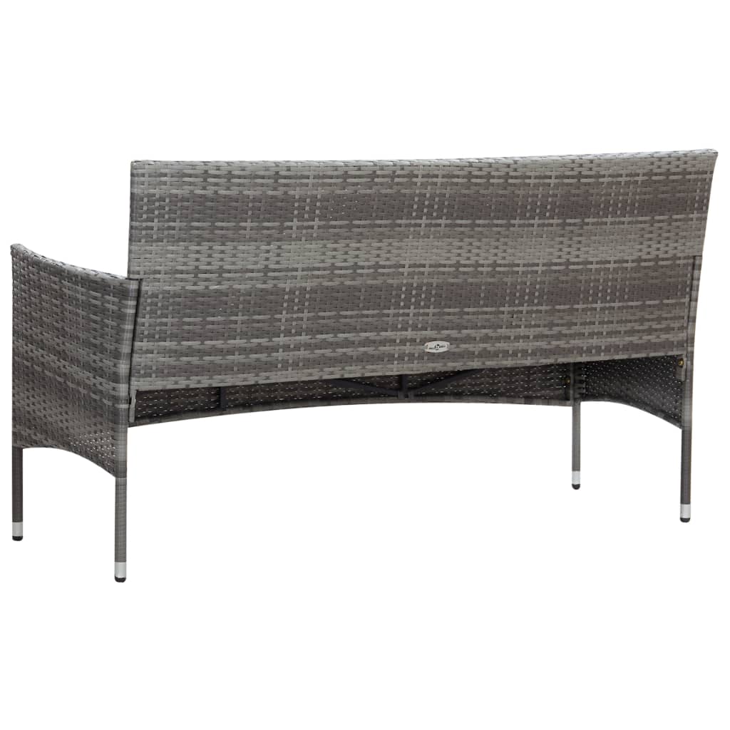 5-delige Loungeset met kussens poly rattan