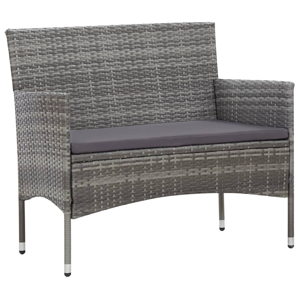 5-delige Loungeset met kussens poly rattan