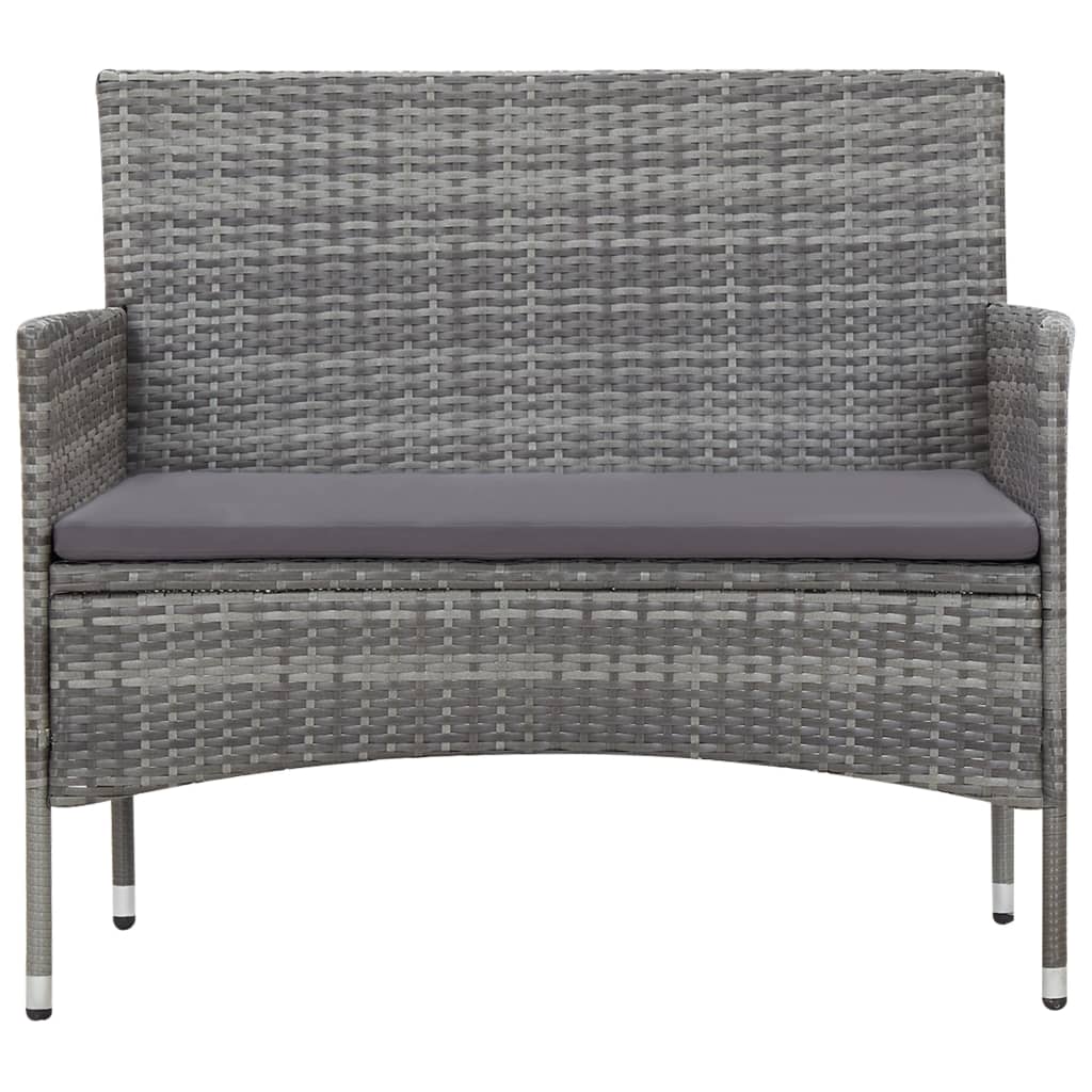 5-delige Loungeset met kussens poly rattan