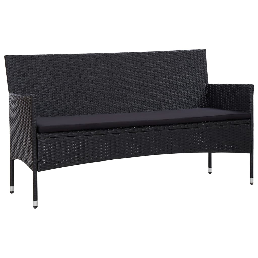 5-delige Loungeset met kussens poly rattan