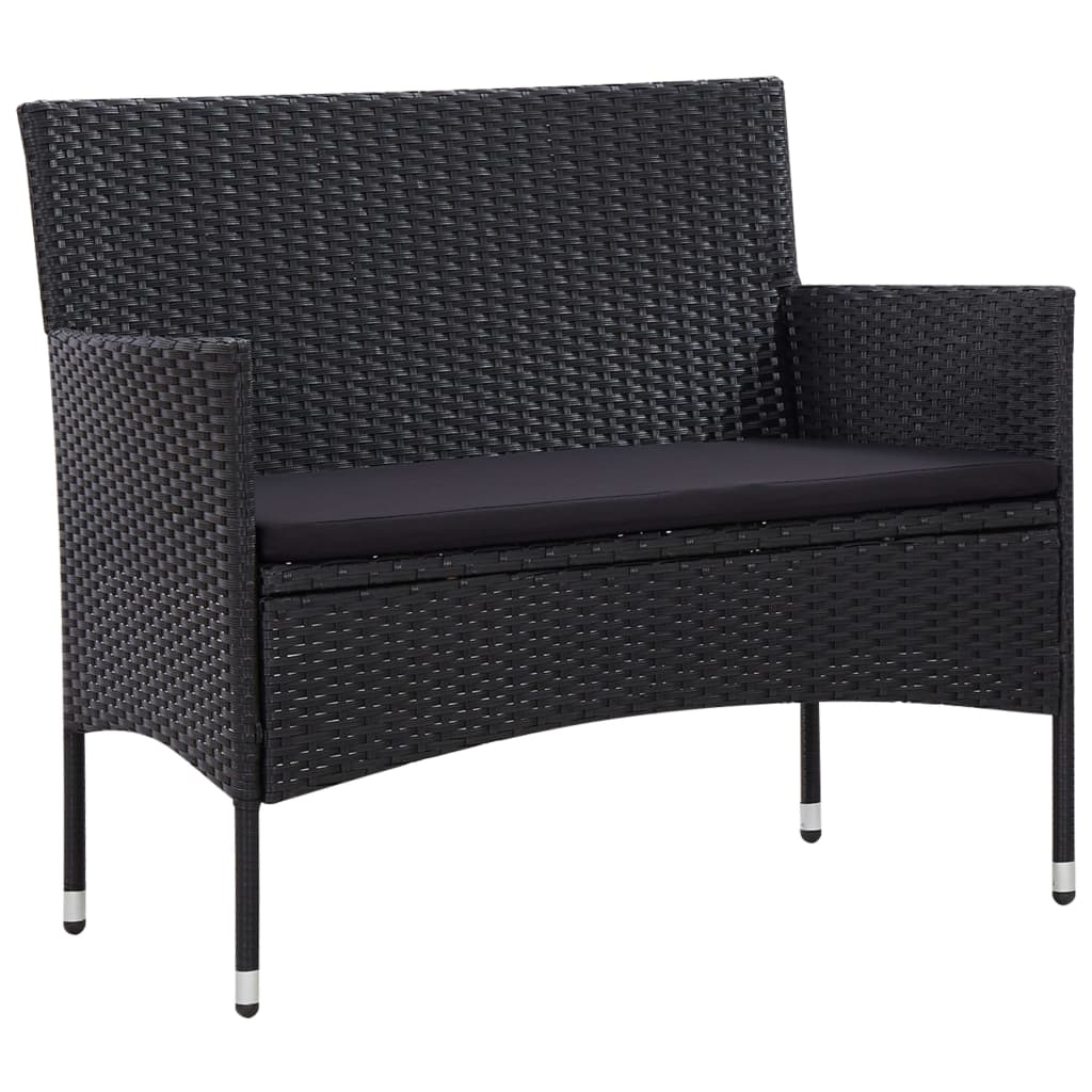 5-delige Loungeset met kussens poly rattan