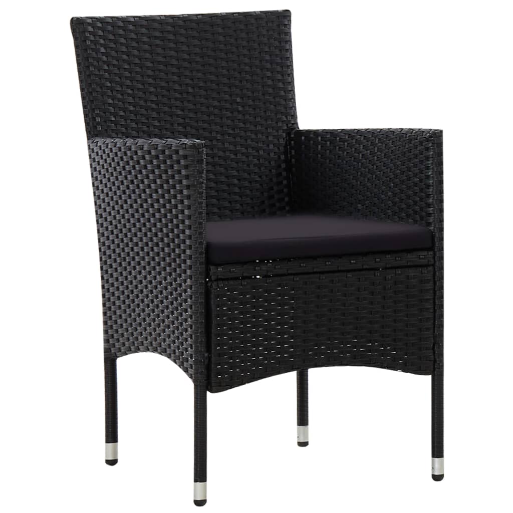 5-delige Loungeset met kussens poly rattan