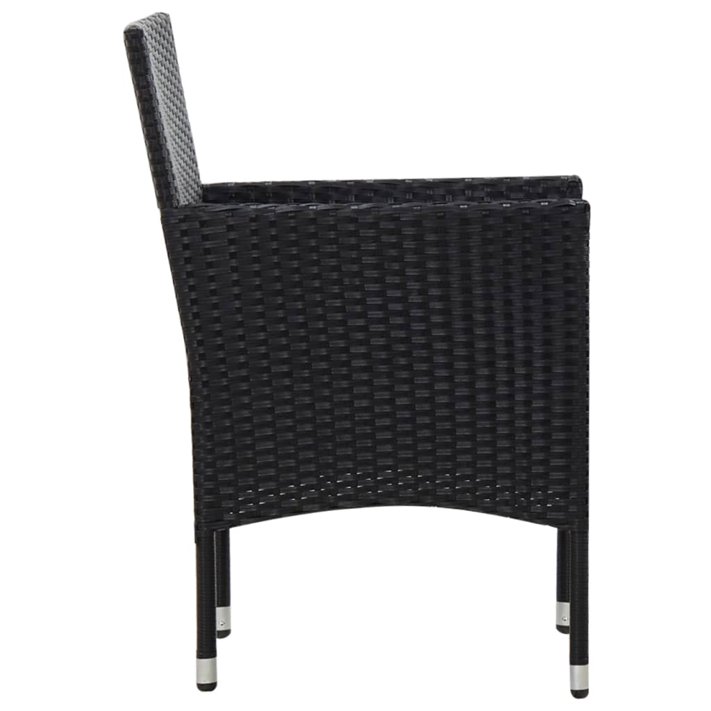 5-delige Loungeset met kussens poly rattan