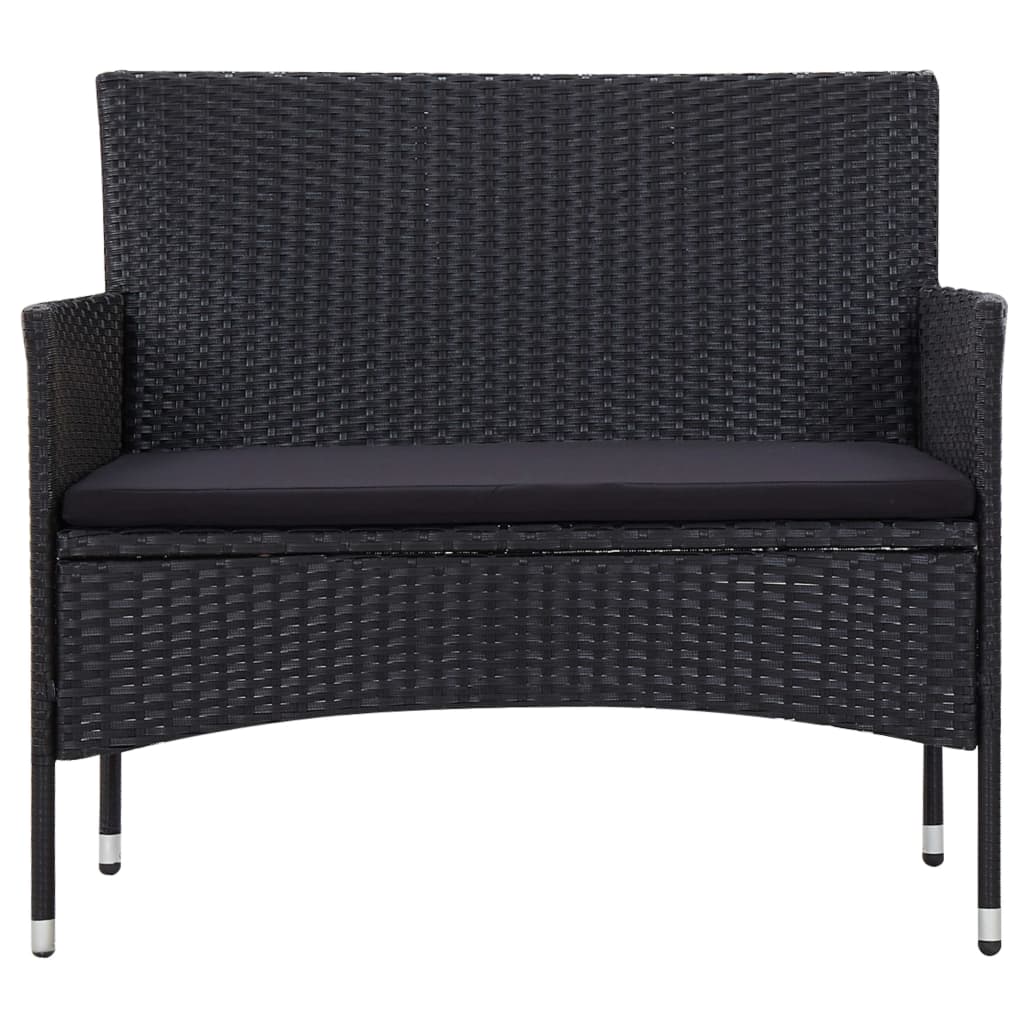 5-delige Loungeset met kussens poly rattan