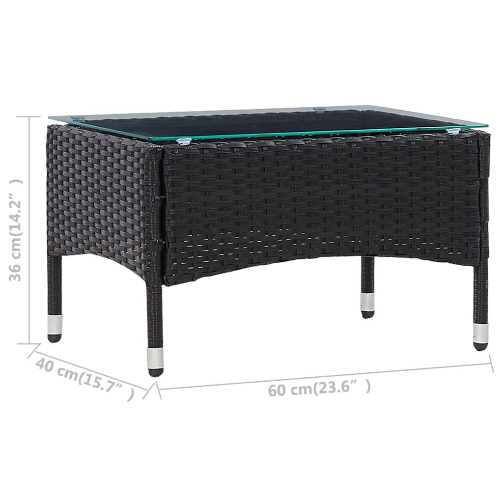 Salontafel 60x40x36 cm poly rattan