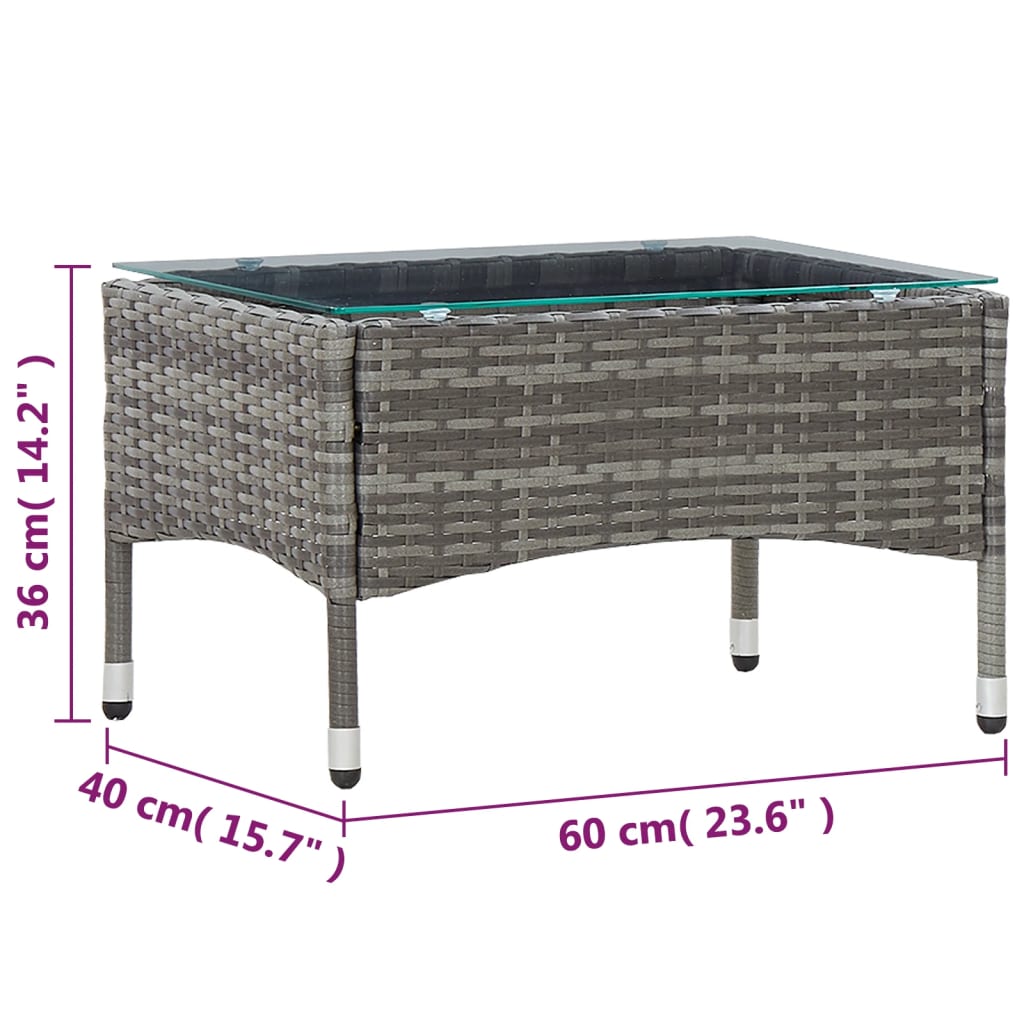 Salontafel 60x40x36 cm poly rattan