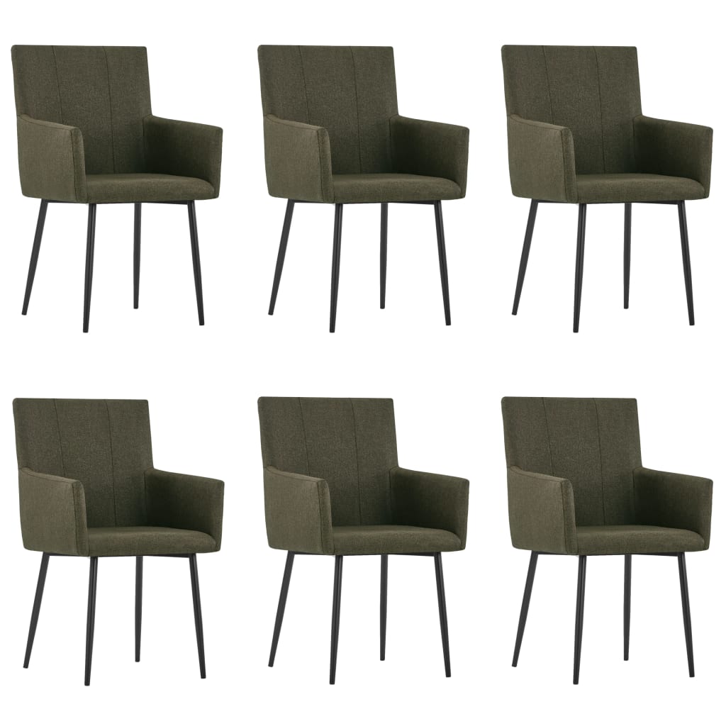 Chaises de salle à manger 4 pcs avec accoudoirs en tissu