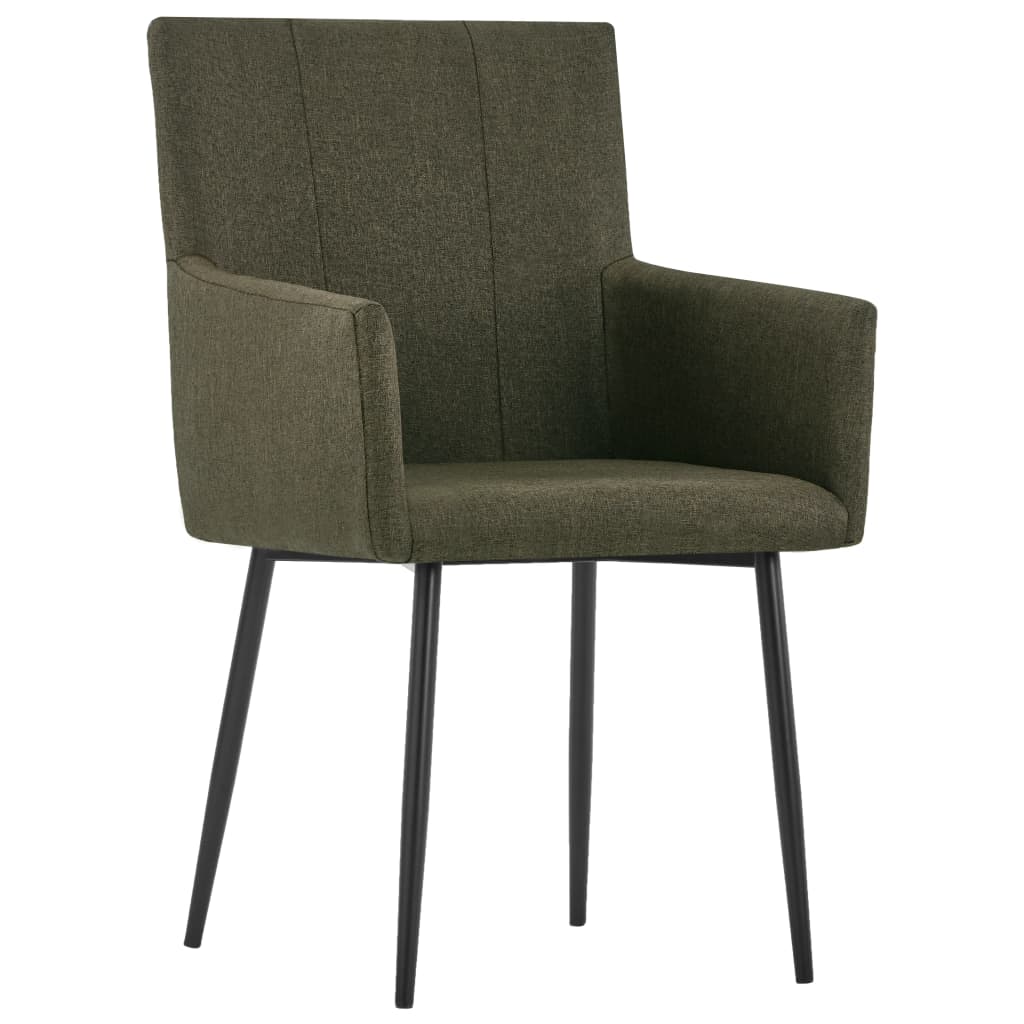 Chaises de salle à manger 4 pcs avec accoudoirs en tissu