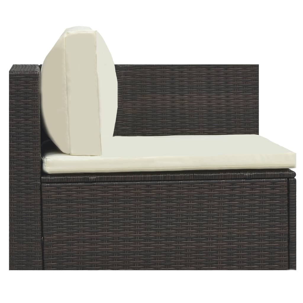 5-delige Loungeset met kussens poly rattan