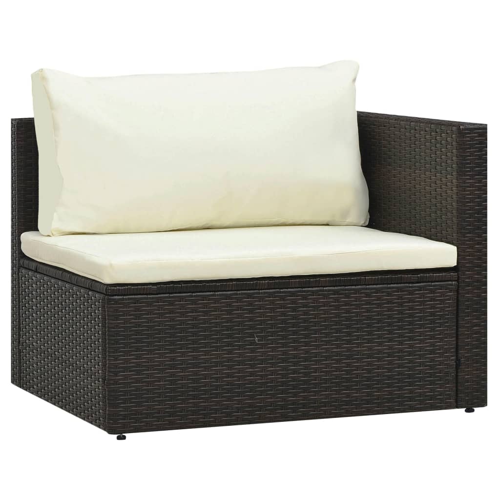 5-delige Loungeset met kussens poly rattan