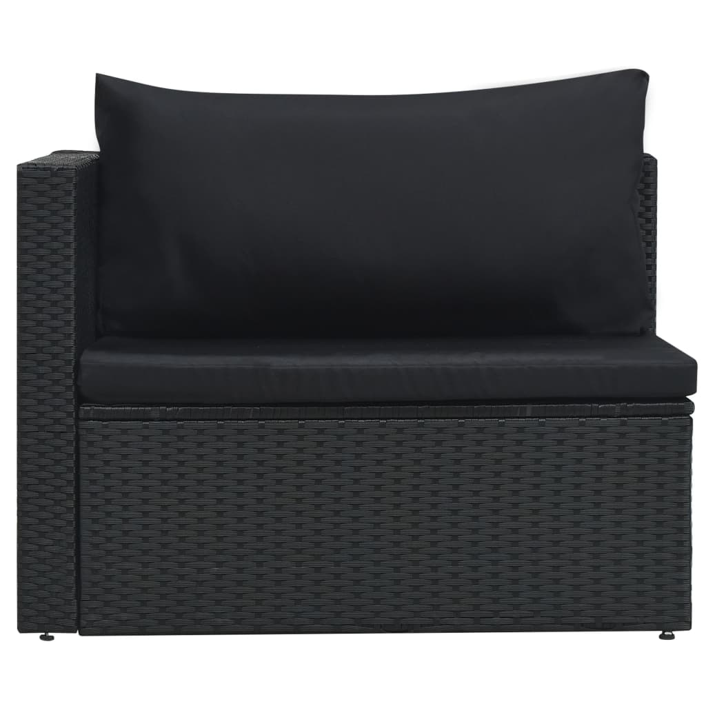 5-delige Loungeset met kussens poly rattan