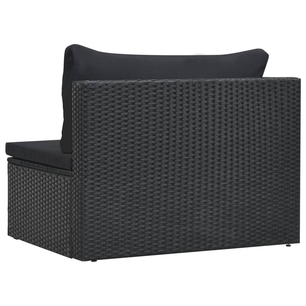 5-delige Loungeset met kussens poly rattan