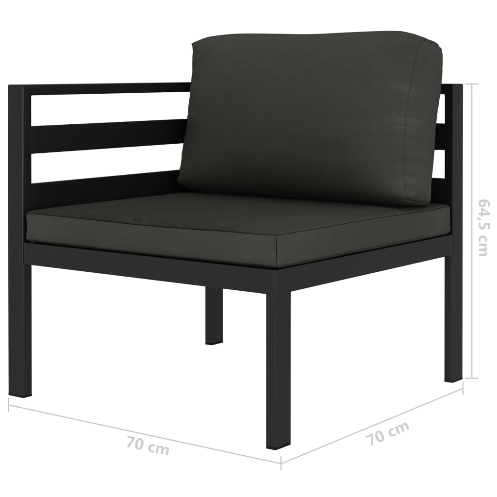 Ensemble Lounge 10 pièces avec coussins en aluminium, anthracite