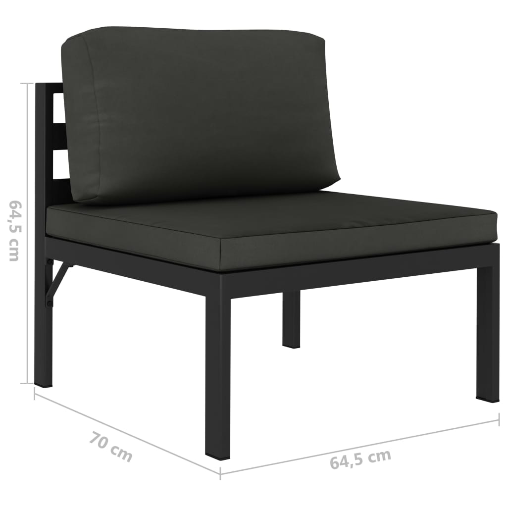 Ensemble Lounge 10 pièces avec coussins en aluminium, anthracite