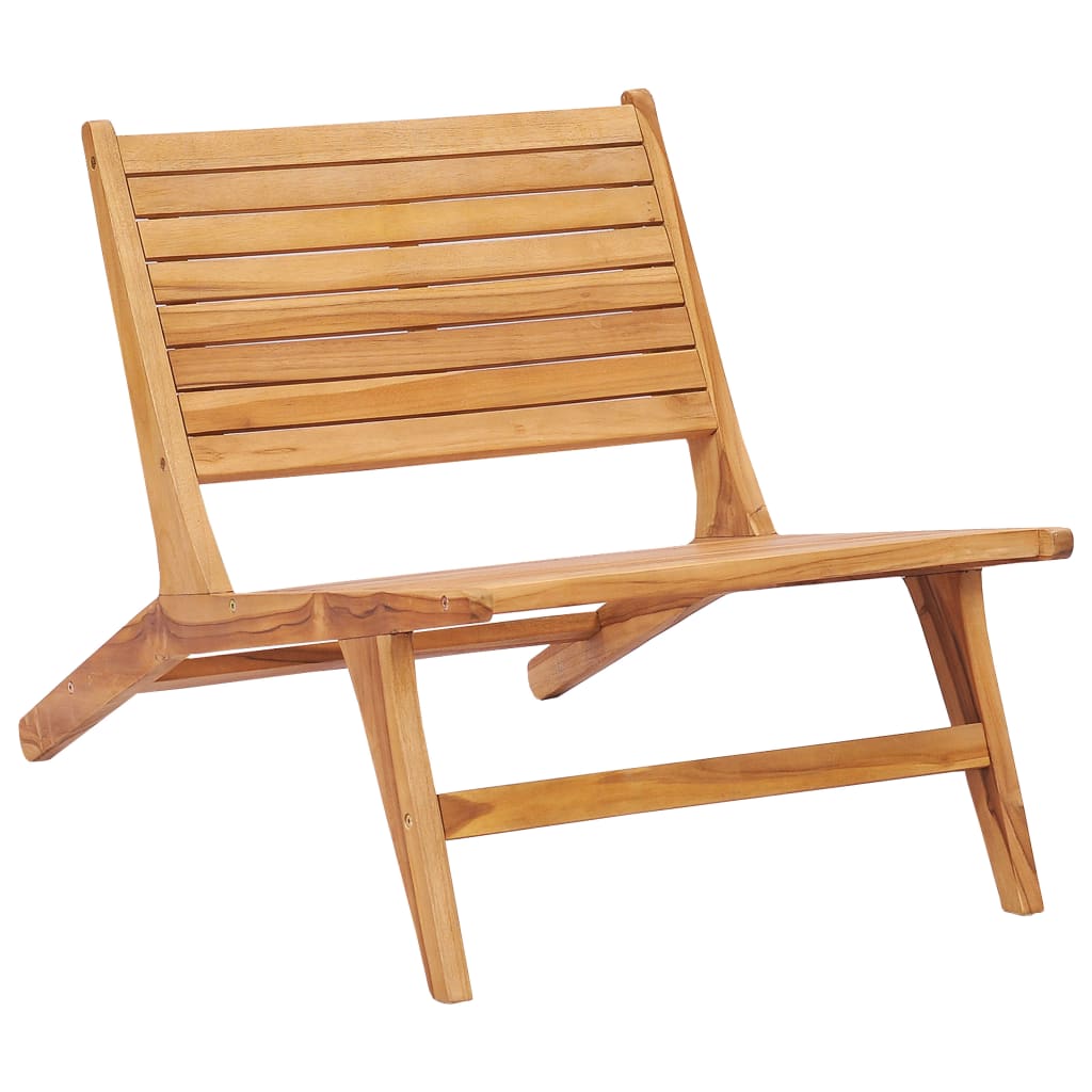 Chaise de jardin avec repose-pieds en teck massif