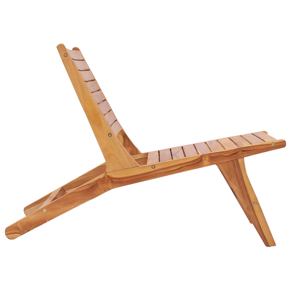 Chaise de jardin avec repose-pieds en teck massif