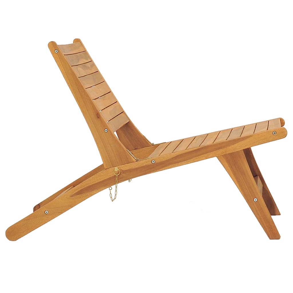 Chaise de jardin avec repose-pieds en teck massif