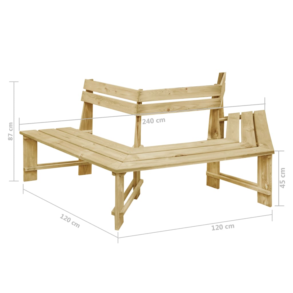 Tuinbank 240 cm geïmpregneerd grenenhout