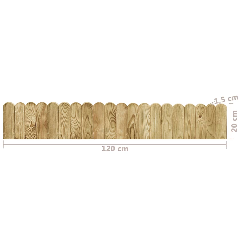 Gazonranden 2 st 120 cm geïmpregneerd grenenhout