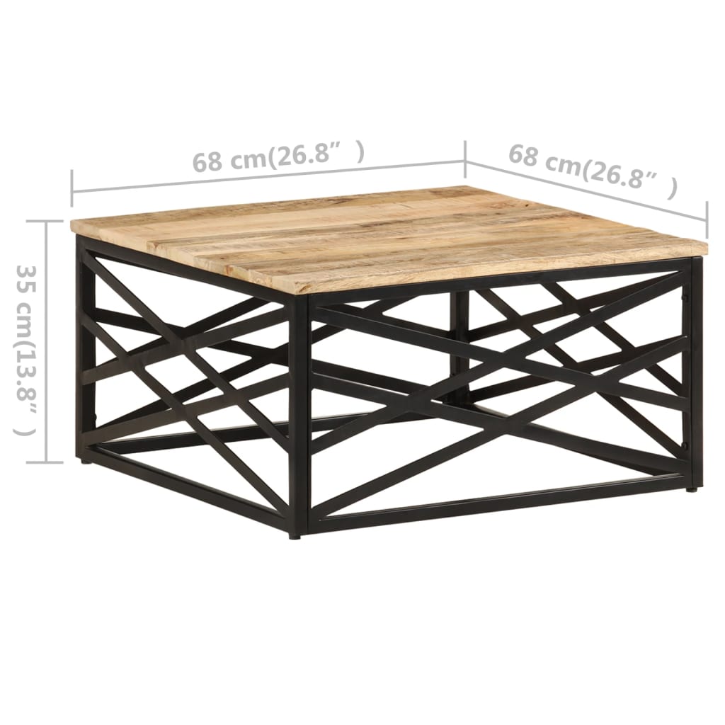 Table basse 68x68x35 cm en manguier massif