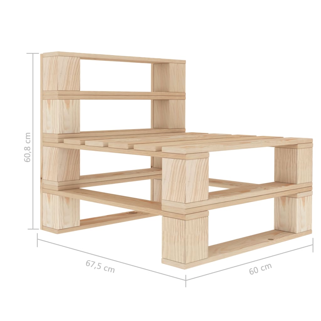 Tuinhoekbank pallet hout wit