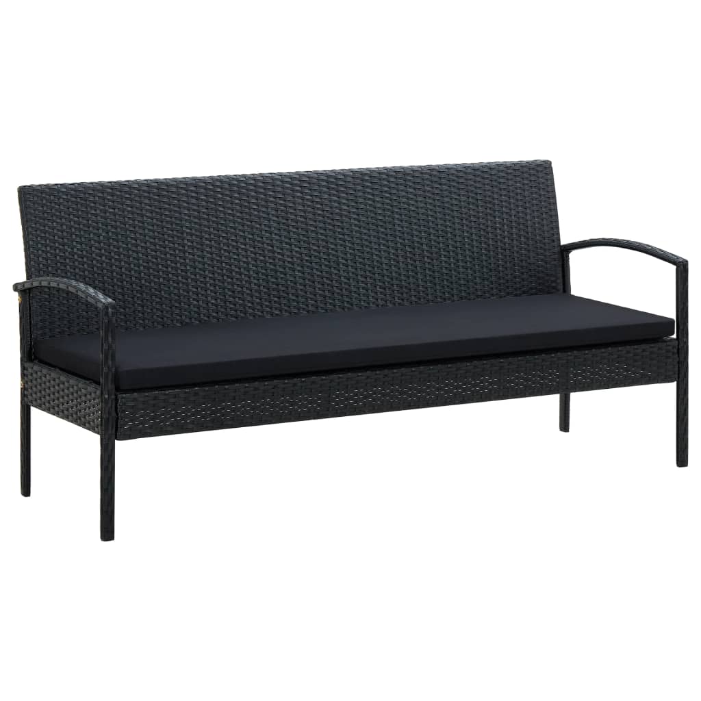 5-delige Loungeset met kussens poly rattan