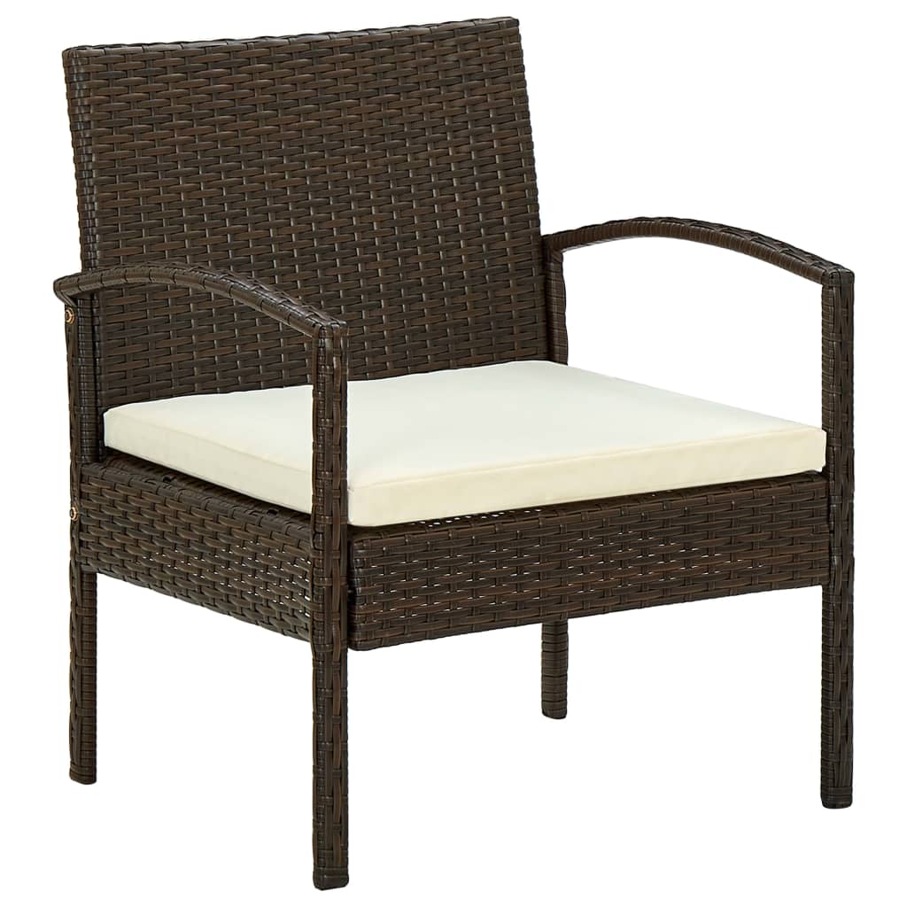 Chaise de jardin avec coussin en poly rotin