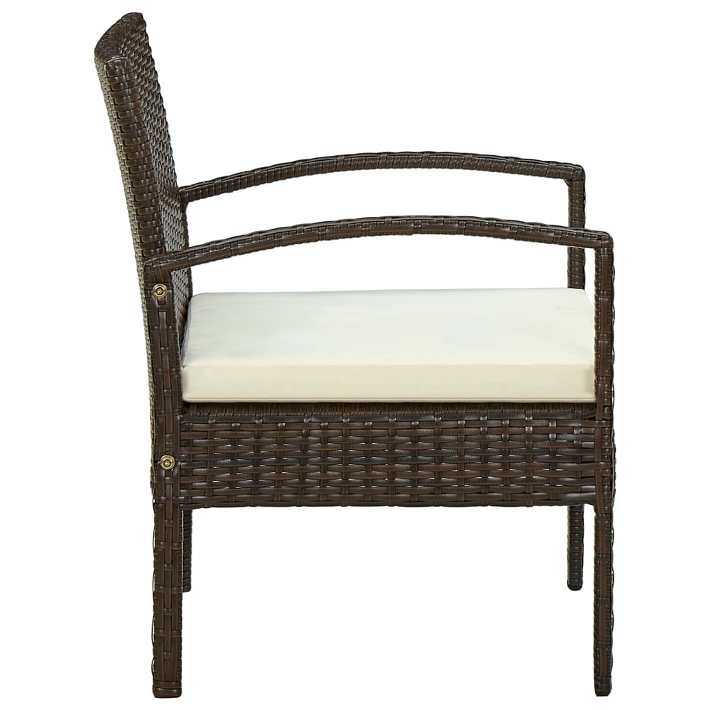 Chaise de jardin avec coussin en poly rotin