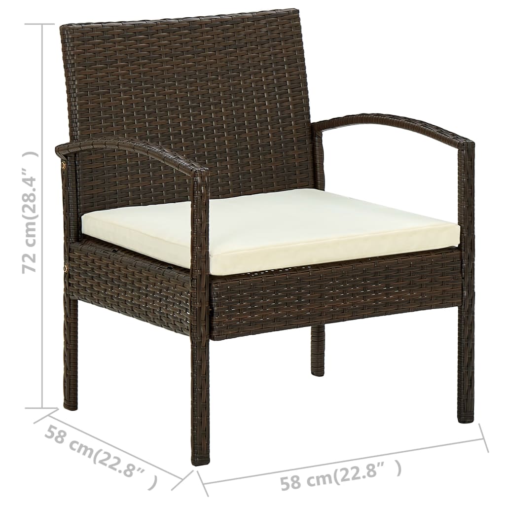 Tuinstoel met kussen poly rattan