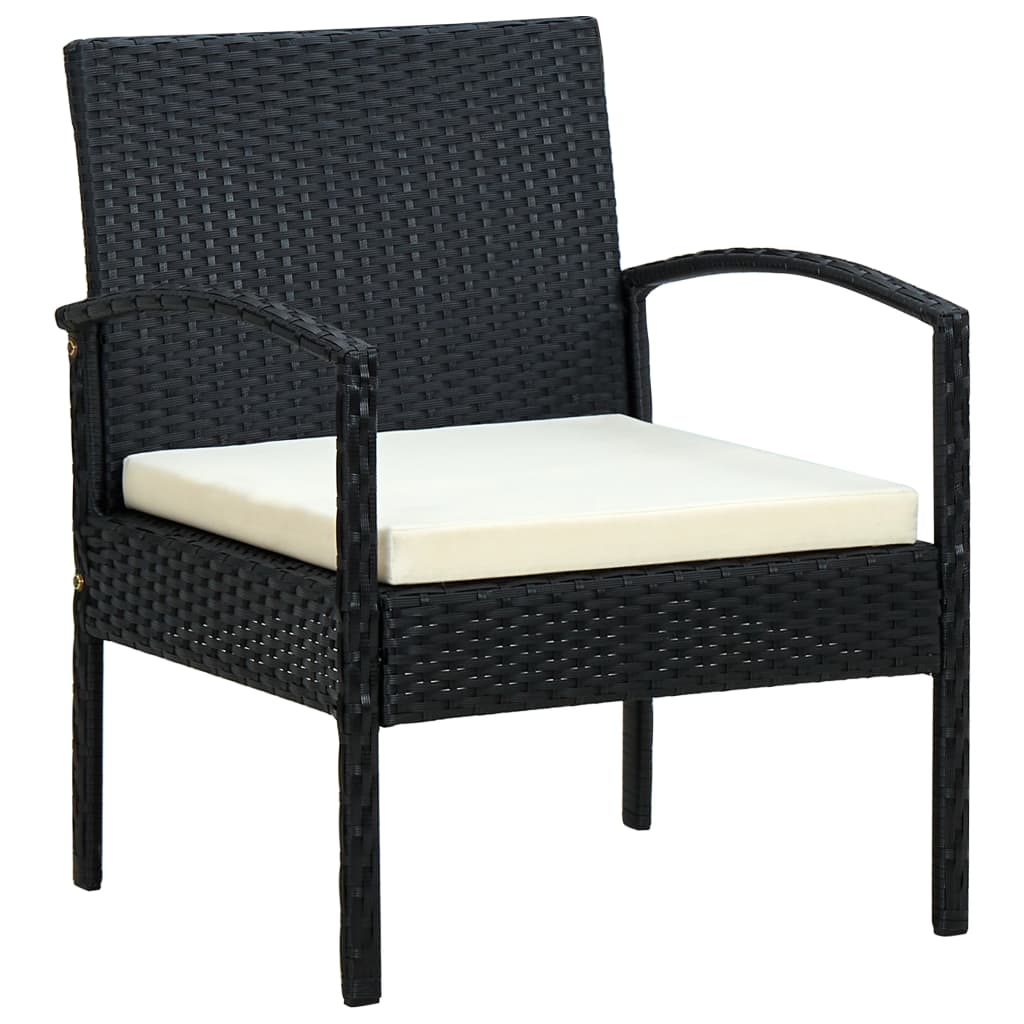 Chaise de jardin avec coussin en poly rotin