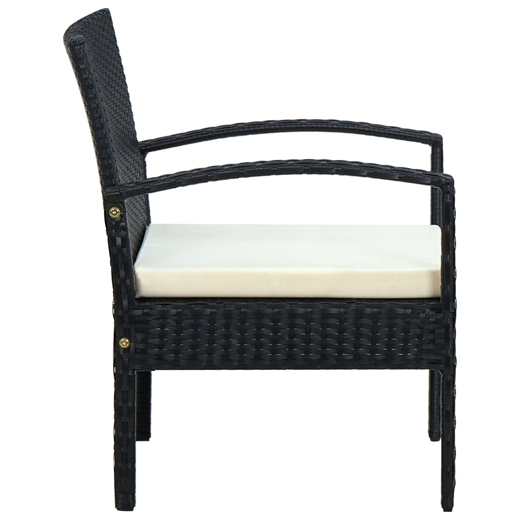 Chaise de jardin avec coussin en poly rotin