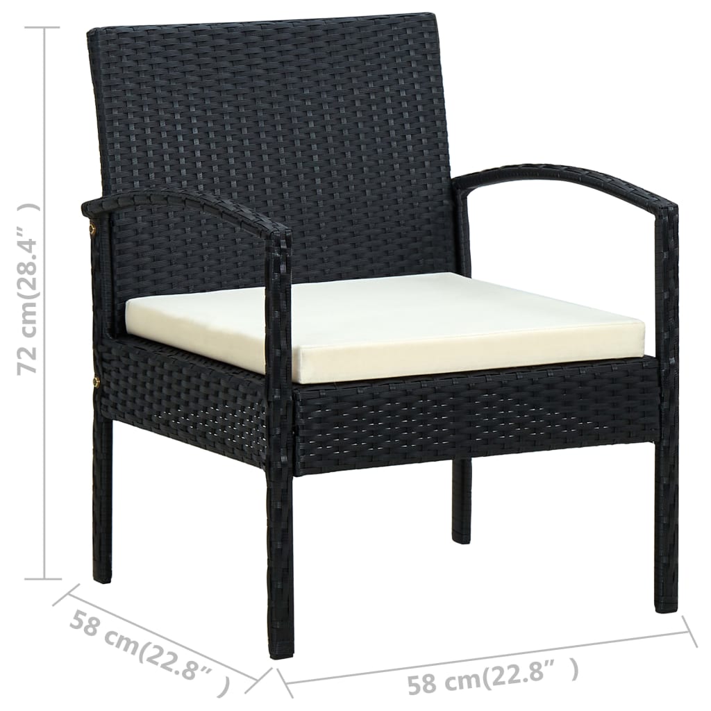 Chaise de jardin avec coussin en poly rotin