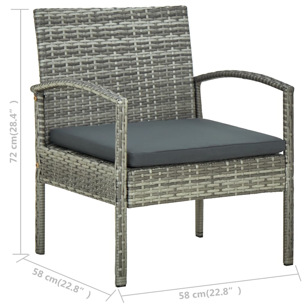 Chaise de jardin avec coussin en poly rotin