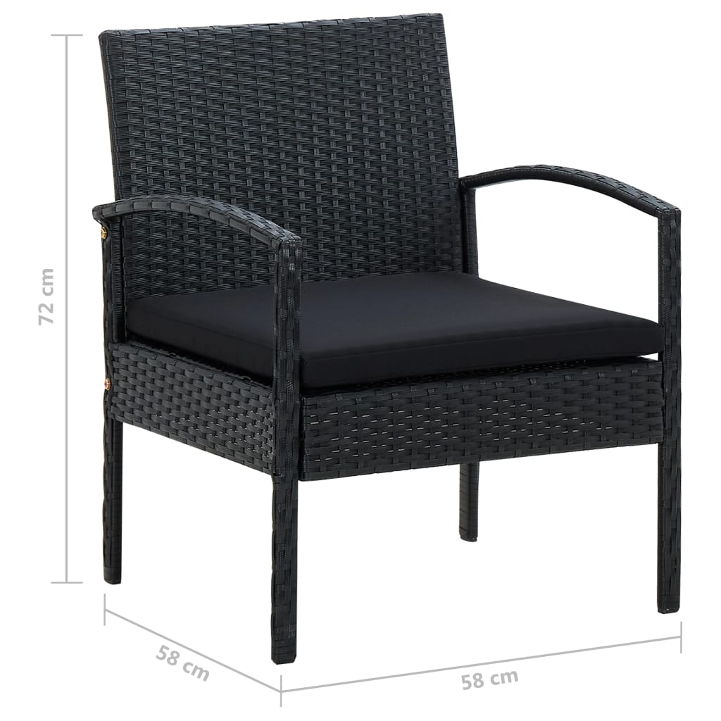 Chaise de jardin avec coussin en poly rotin