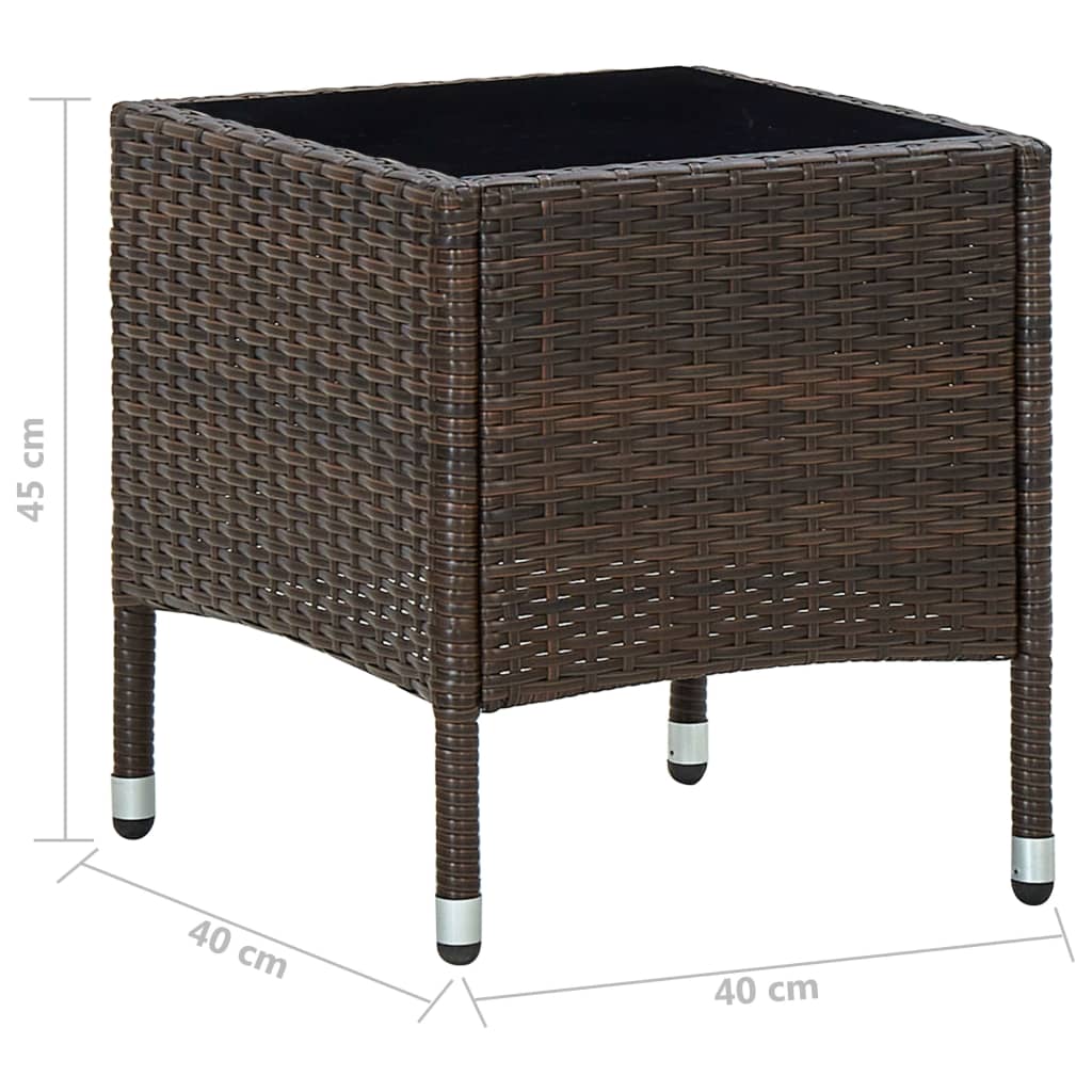 Tuintafel 40x40x45 cm poly rattan