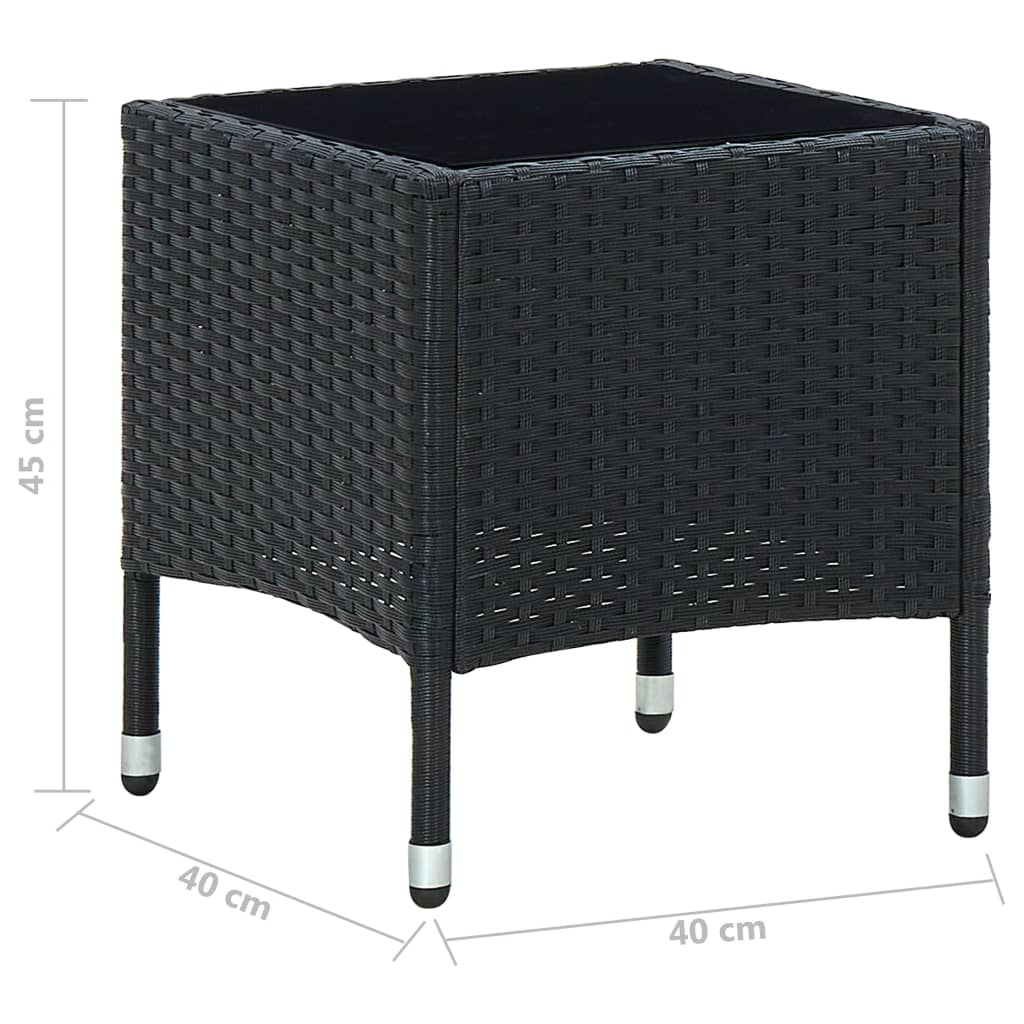 Table de jardin 40x40x45 cm poly rotin