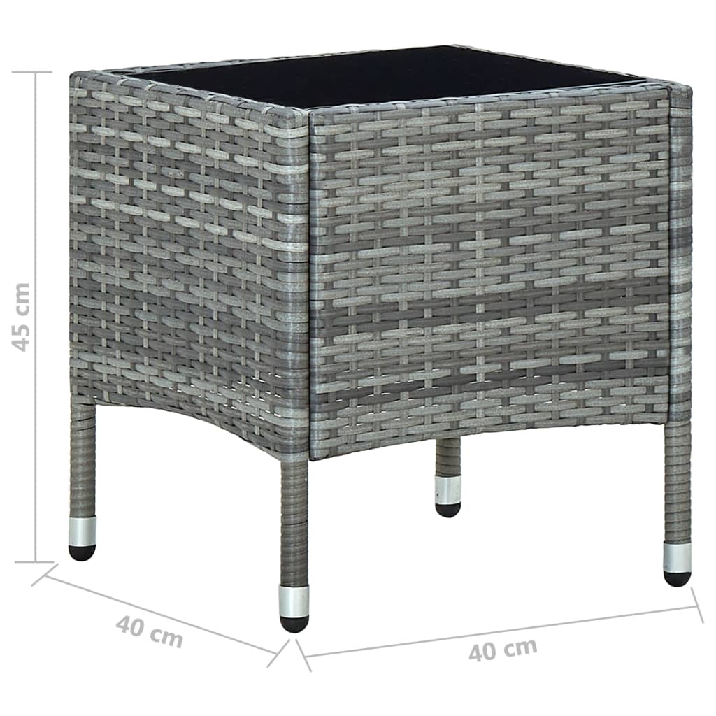 Table de jardin 40x40x45 cm poly rotin