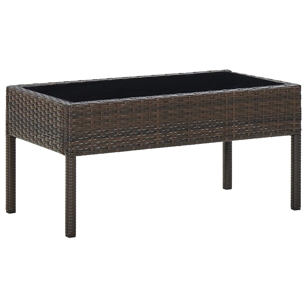 Tuintafel 75x40x37 cm poly rattan