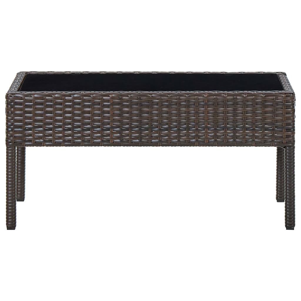 Table de jardin 75x40x37 cm poly rotin