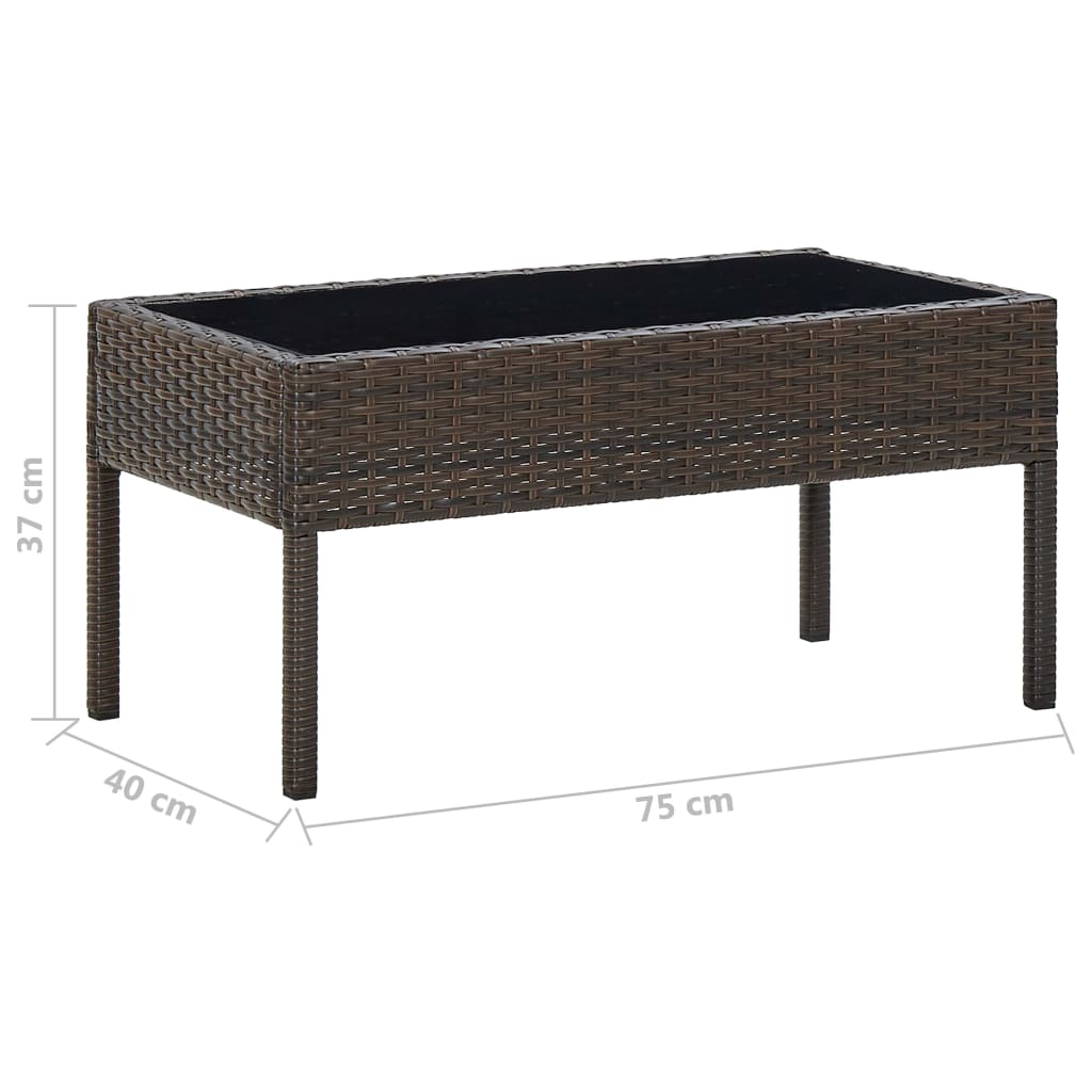 Tuintafel 75x40x37 cm poly rattan