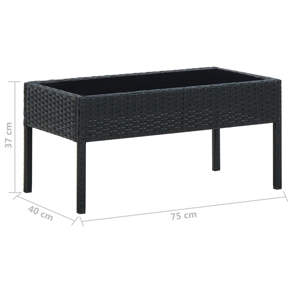 Table de jardin 75x40x37 cm poly rotin