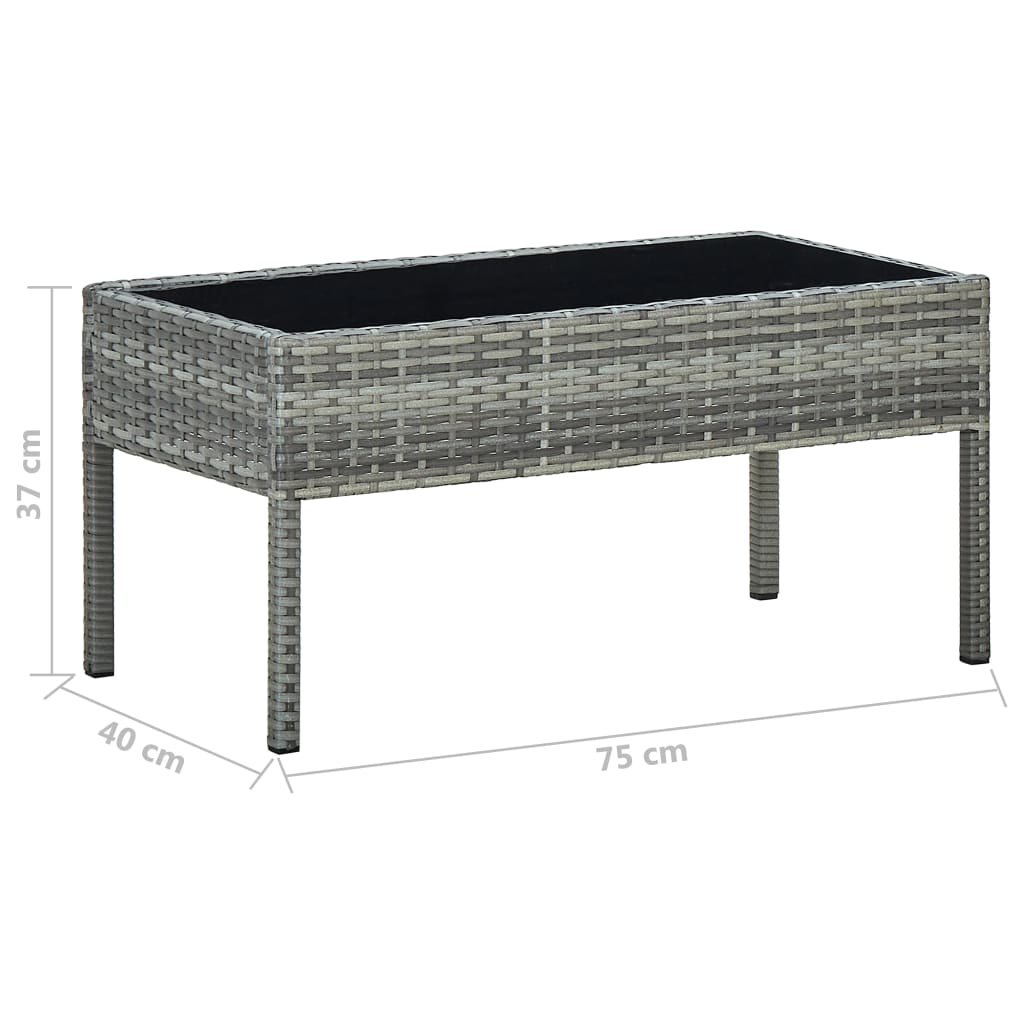 Table de jardin 75x40x37 cm poly rotin