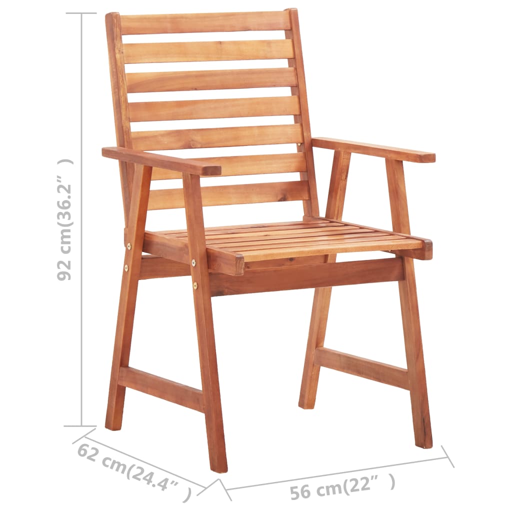 Chaises de jardin 8 pcs en bois d'acacia massif