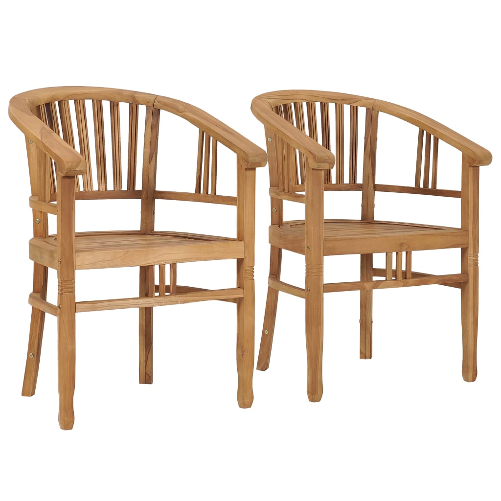 Chaises de jardin 2 pcs avec coussins en teck massif