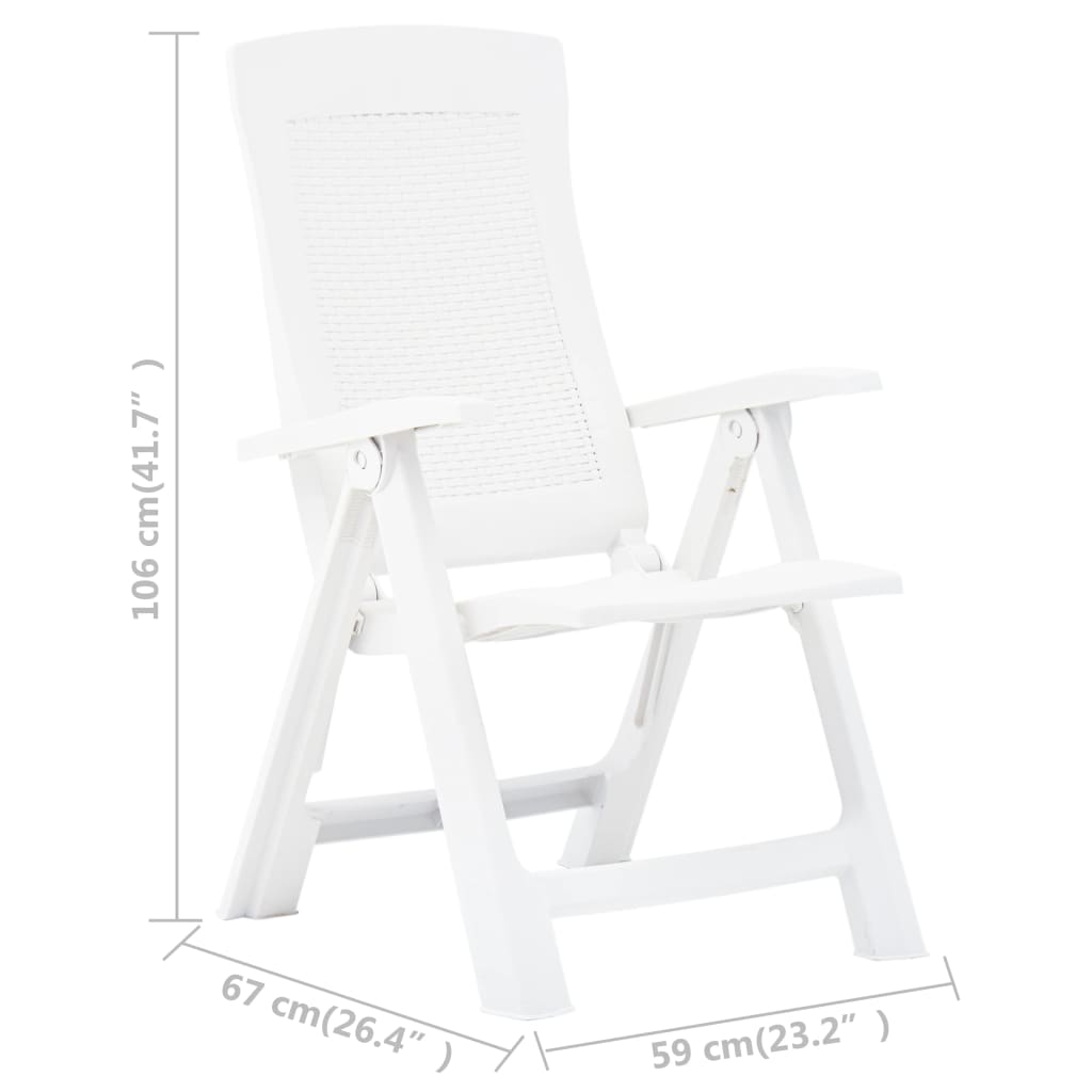 Chaises de jardin 2 pcs réglables en plastique